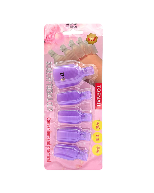 Purple Toe Gel Remover Clips – Easy Soak-Off for Pedicures