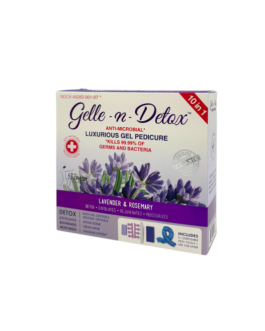 Gelle N Detox Antimicrobial Luxury Pedicure Set – 10-in-1