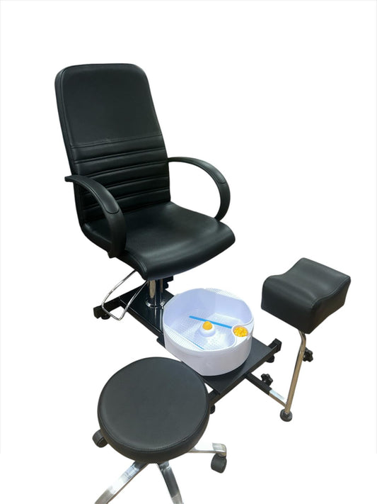 Pedicure Chair with Stool, Footrest & Basin