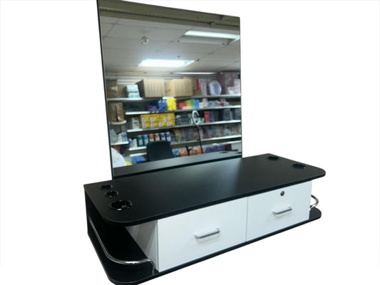 Black Built-In Mirror Cabinet – Salon Furniture
