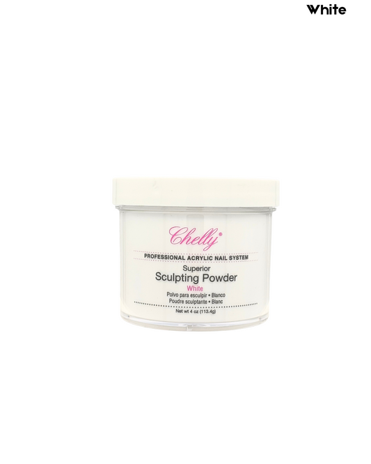 Chelly Acrylic Powder – 4 Oz | White, Blush Pink Sheer, Clear Sheer, Medium Pink Sheer